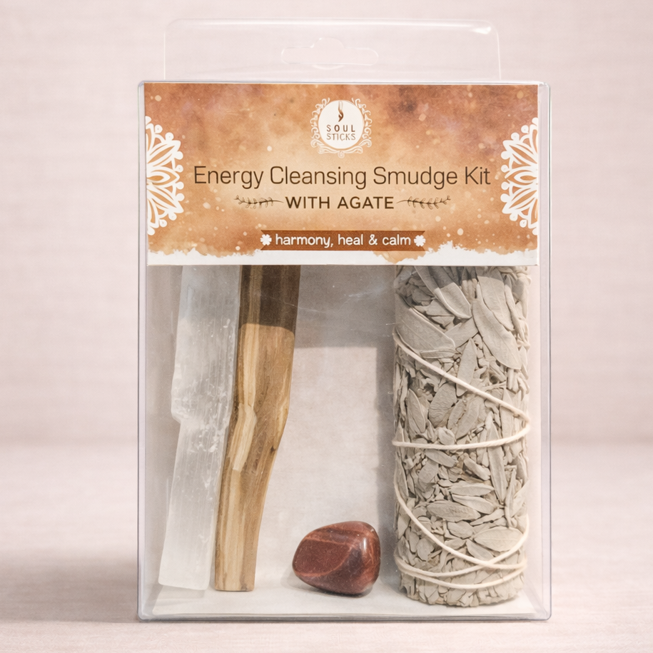 Energy Cleansing Smudge Kit with Agate